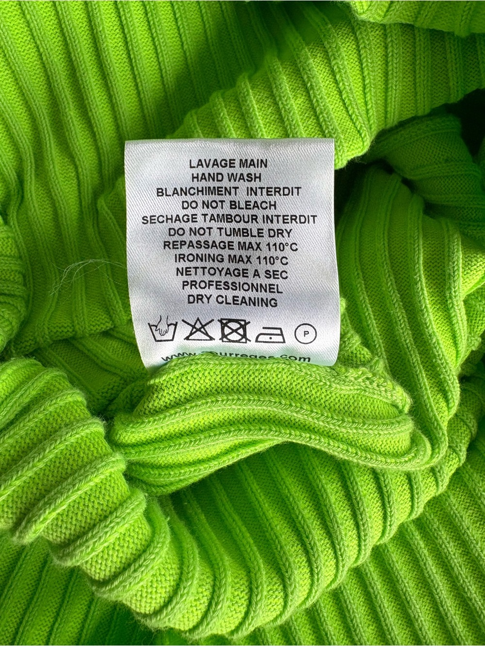 Courrèges Paris Embroidered Logo
Ribbed Dress In Neon Green, size M - Picture 9 of 12